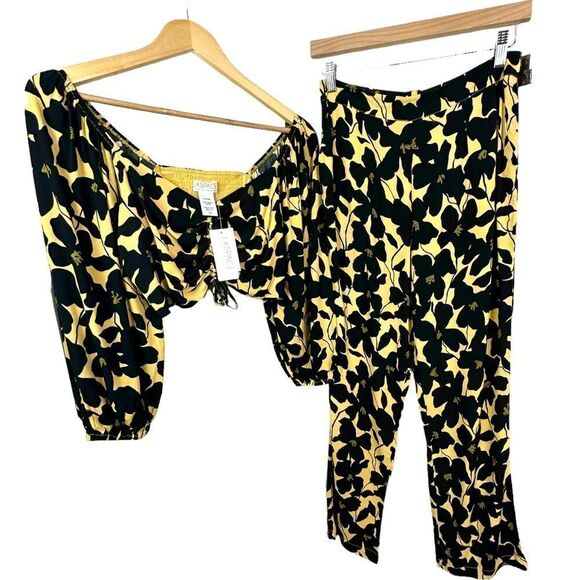L*Space Farryn Crop Top & Florence Matching Pants 2 Piece Set NWT S